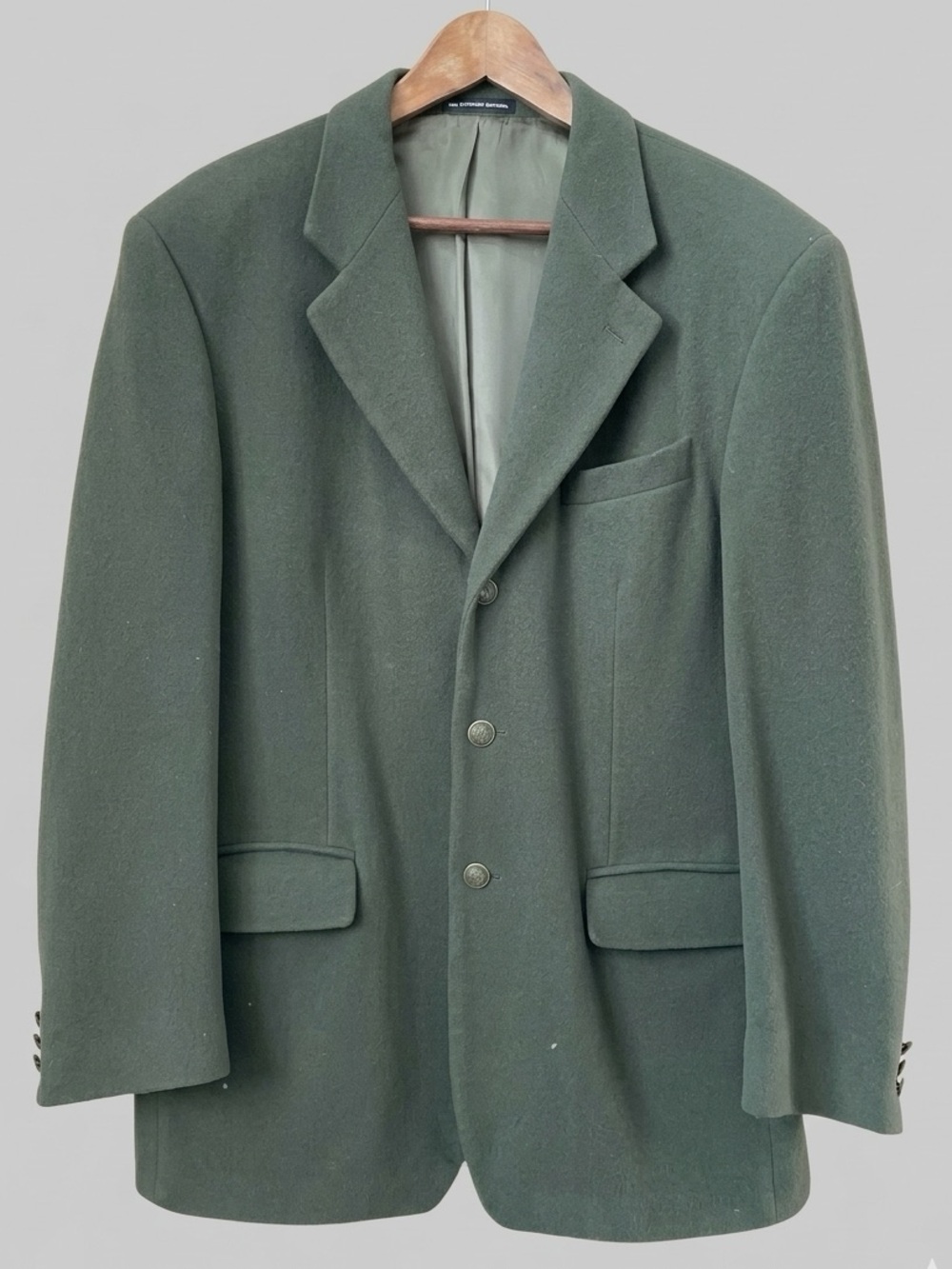 Boulevard Club Wool Cashmere Blazer 40R Medium Green Made in Canada Vintage